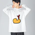 えいとのゆるいコレクションのポップコーンシュリンプ Big Long Sleeve T-Shirt