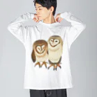 Lily bird（リリーバード）のメンフクロウず① Big Long Sleeve T-Shirt