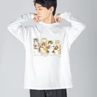 mofusandのみよーんピザ ビッグシルエットロングスリーブTシャツ