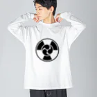 Y_NAKAJIMAの放射線に三つ巴 B ビッグシルエットロングスリーブTシャツ
