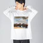 public domainのデルフトの眺望 / ヨハネス・フェルメール Big Long Sleeve T-Shirt