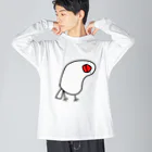 たちゅごろショップの首かしげ文鳥 ビッグシルエットロングスリーブTシャツ