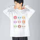 ちーくま by ふじたちさとのちーくマカロン Big Long Sleeve T-Shirt