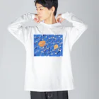 コナテオニのオレンジのクラゲ ビッグシルエットロングスリーブTシャツ