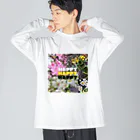 らっくー@デザイン勉強中の花たち ビッグシルエットロングスリーブTシャツ