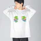 スロータイプ書店 Slowtype Booksのゆるスカ パームツリー 180 Big Long Sleeve T-Shirt