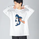 サメ わりとおもいのシャークにさわる Big Long Sleeve T-Shirt