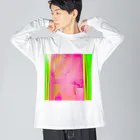 NEON LIGHT STARSの桃色シャワー/バナナグリーンドア ビッグシルエットロングスリーブTシャツ