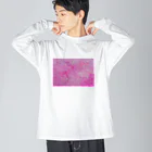 ▫ぬんちゃこ▫のピンクアクリル絵の具。 ビッグシルエットロングスリーブTシャツ