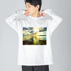 mizuphoto galleryの鏡の世界 ビッグシルエットロングスリーブTシャツ