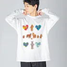 WAMI ARTのハニワとハート Big Long Sleeve T-Shirt