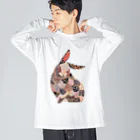 山村遥の模様うさぎ"音色" ビッグシルエットロングスリーブTシャツ