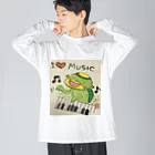 KIYOKA88WONDERLANDのピアノかっぱくん Piano Kappa-kun ビッグシルエットロングスリーブTシャツ