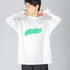 マイオドルストア (SUZURI)の脇役のワニくん Big Long Sleeve T-Shirt