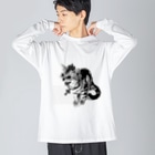 Lunatic Cat-ismのシャーという猫 Big Long Sleeve T-Shirt