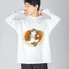 mofusandのにゃんこパンケーキ ビッグシルエットロングスリーブTシャツ