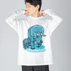 segasworksのTRICERATOPS（成体と幼体） ビッグシルエットロングスリーブTシャツ