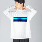 2nd Shunzo's boutique の背中合わせのブルー  Big Long Sleeve T-Shirt