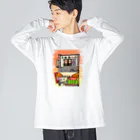 気ままに創作　よろず堂の精肉店いろどり 背景あり Big Long Sleeve T-Shirt