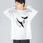 ぱくちのお店の桜吹雪くくじら（改定） Big Long Sleeve T-Shirt