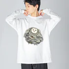 amyu-k フクロウセンターのTシャツ着たいメンフクロウ ビッグシルエットロングスリーブTシャツ