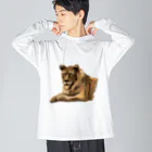 バクの森 〜マレーバクや動物イラストのグッズ 〜のAnimals シリーズ 〜ライオン〜 Big Long Sleeve T-Shirt