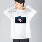 藻川湯畔の水浸し ビッグシルエットロングスリーブTシャツ