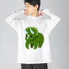 ぱくちのお店のトリケラトプスのとぷくん ビッグシルエットロングスリーブTシャツ