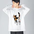 Riotoのねこけつω（三毛猫） ビッグシルエットロングスリーブTシャツ