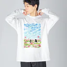 Ａｔｅｌｉｅｒ　Ｈｅｕｒｅｕｘのコスモス畑のトロとクロ Big Long Sleeve T-Shirt