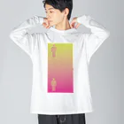 カセテツヤショップの錯覚シリーズ vo.1 ピクトグラムは同じ色 ビッグシルエットロングスリーブTシャツ