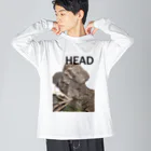 qujakuhouseのHEAD <FONT COLOR : BLACK> Big Long Sleeve T-Shirt