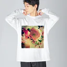 飴電のRanunculus ビッグシルエットロングスリーブTシャツ