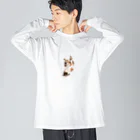 愛猫はタマ(6.2キロ)@クソリプおばさんのみーくん 루즈핏 롱 슬리브 티셔츠