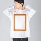 レトロ屋のorange/□ Big Long Sleeve T-Shirt