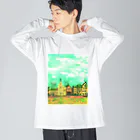 ふわりの絵画のような街（元気色） ビッグシルエットロングスリーブTシャツ