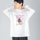 イラスト MONYAAT のCT76あひるのおひるさんのサカナ釣り ビッグシルエットロングスリーブTシャツ