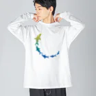 さかたようこ / サメ画家の飛び出せ助走SAME Big Long Sleeve T-Shirt