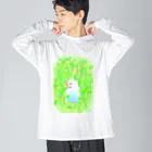 Lily bird（リリーバード）の豆苗まみれのセキセイちゃん Big Long Sleeve T-Shirt