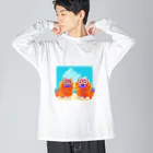 ハッピースマイルの[沖縄土産]シーサーと空と海 ビッグシルエットロングスリーブTシャツ