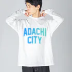 JIMOTOE Wear Local Japanの足立区 ADACHI CITY ロゴブルー ビッグシルエットロングスリーブTシャツ