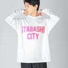 JIMOTOE Wear Local Japanの板橋区 ITABASHI CITY ロゴピンク Big Long Sleeve T-Shirt