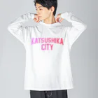 JIMOTO Wear Local Japanの葛飾区 KATSUSHIKA CITY ロゴピンク ビッグシルエットロングスリーブTシャツ