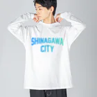 JIMOTOE Wear Local Japanの品川区 SHINAGAWA CITY ロゴブルー Big Long Sleeve T-Shirt