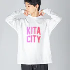 JIMOTO Wear Local Japanの北区 KITA CITY ロゴピンク ビッグシルエットロングスリーブTシャツ