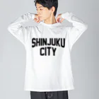JIMOTOE Wear Local Japanの新宿区 SHINJUKU CITY ロゴブラック Big Long Sleeve T-Shirt
