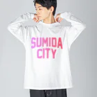 JIMOTO Wear Local Japanの墨田区 SUMIDA CITY ロゴピンク ビッグシルエットロングスリーブTシャツ