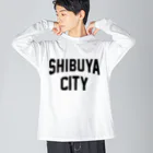 JIMOTO Wear Local Japanの渋谷区 SHIBUYA WARD ロゴブラック ビッグシルエットロングスリーブTシャツ