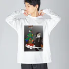 Drecome_Designの クリスマス中止のお知らせ ビッグシルエットロングスリーブTシャツ