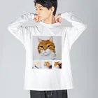 源内コンセプションの【水彩】 ねこ ビッグシルエットロングスリーブTシャツ